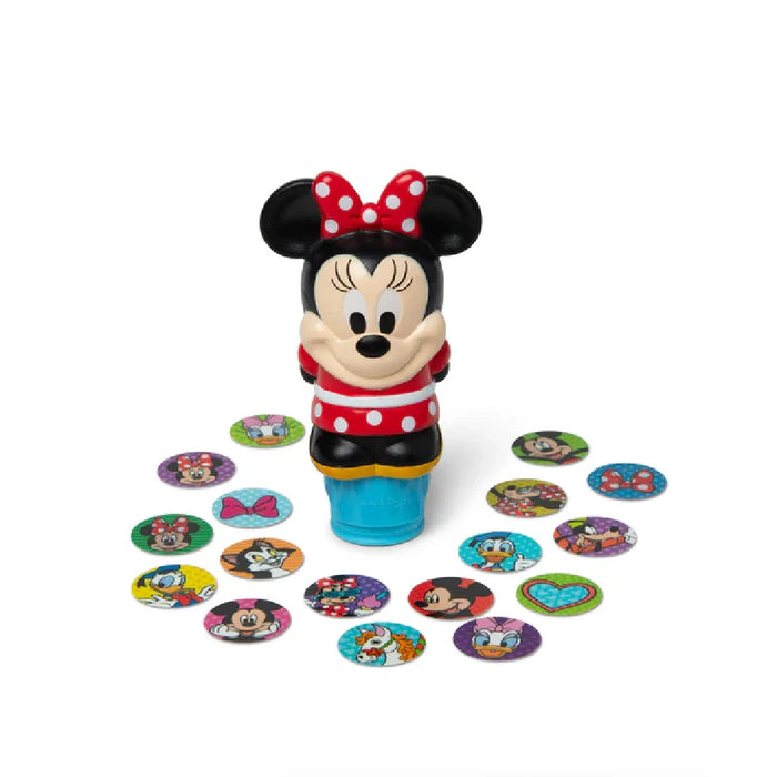 A delightful Minnie Mouse sticker book and toy set, designed for imaginative play and creativity.