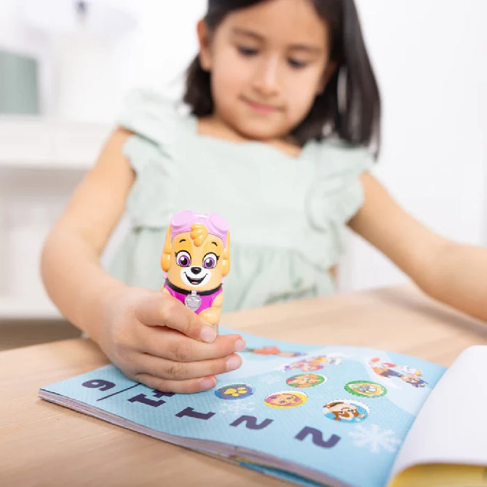 Playful Paw Patrol sticker featuring favorite characters, perfect for decorating school supplies or children's rooms.