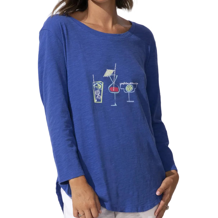 This relaxed, lightweight Habitat Clothes Cocktail Tee in Resort features a playful cocktail-inspired print in a vibrant resort colorway. 