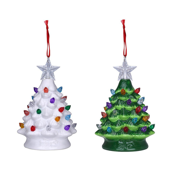 5.25" Ceramic Tree Ornament - Assorted 1 at random, Style can not be chosen - 5.25" Ceramic Tree Ornament - Assorted 1 at random, Style can not be chosen