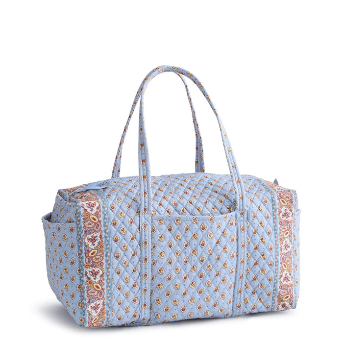 Vera Bradley Large Original Duffel Bag in Blue Leaf pattern