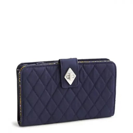 Vera Bradley Peacoat Turnlock Wallet with multiple slip pockets