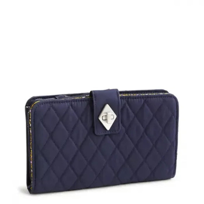 Vera Bradley Peacoat Turnlock Wallet with multiple slip pockets