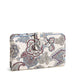 Vera Bradley Turnlock Wallet in Neutral rhapsody print featuring dual compartments with zip and turnlock closures, multiple card slots, ID windows, slip pockets, and a compact lightweight design for everyday organization.