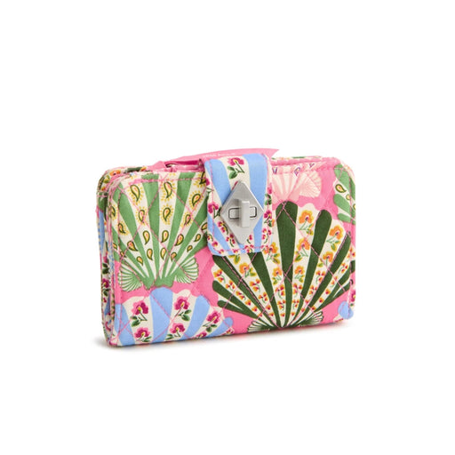 Vera Bradley 'Soul' zip-around wallet in a colorful floral pattern, showcasing its compact design and functional zipper closure.