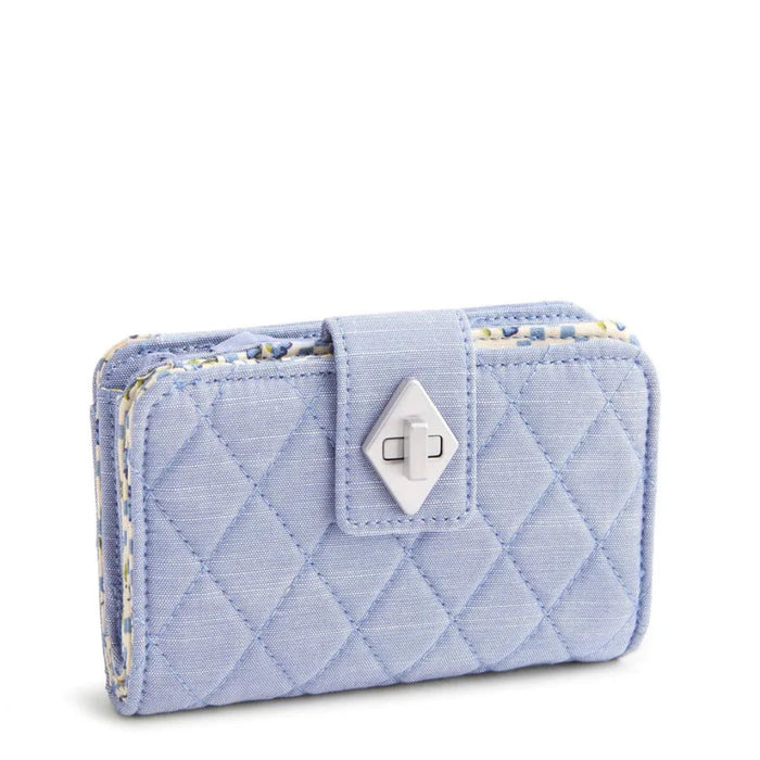 Vera Bradley Small Turnlock Wallet in Blue Chambray