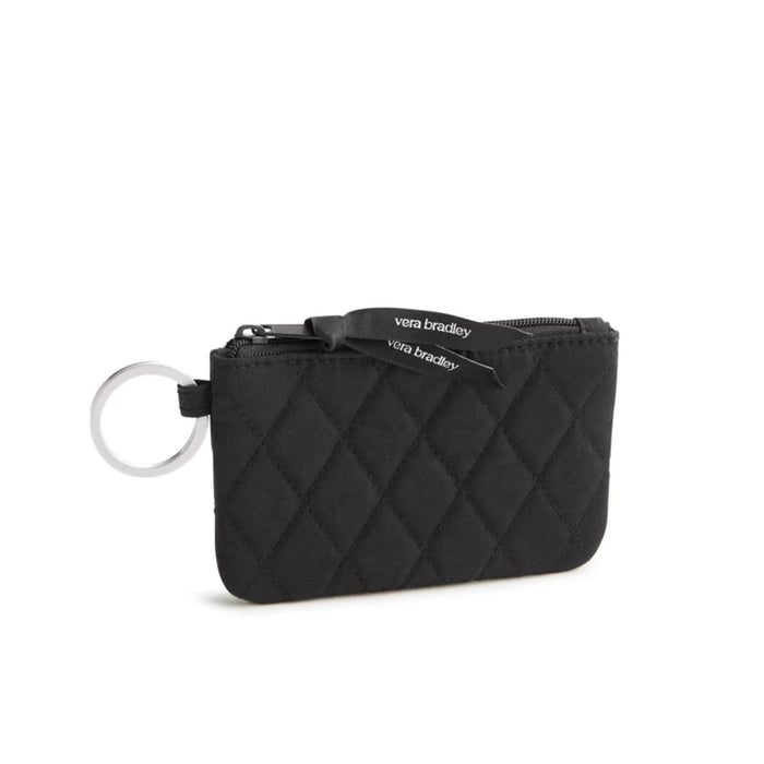 A small wallet with an attached keychain, perfect for organizing keys and essential items in a stylish manner.  