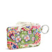 Vera Bradley Zip ID Case in Vibrant Paisley print featuring a compact zip-around design, clear ID window, interior slip pocket, and hinge ring for attaching keys while keeping cards, cash, and essentials secure.