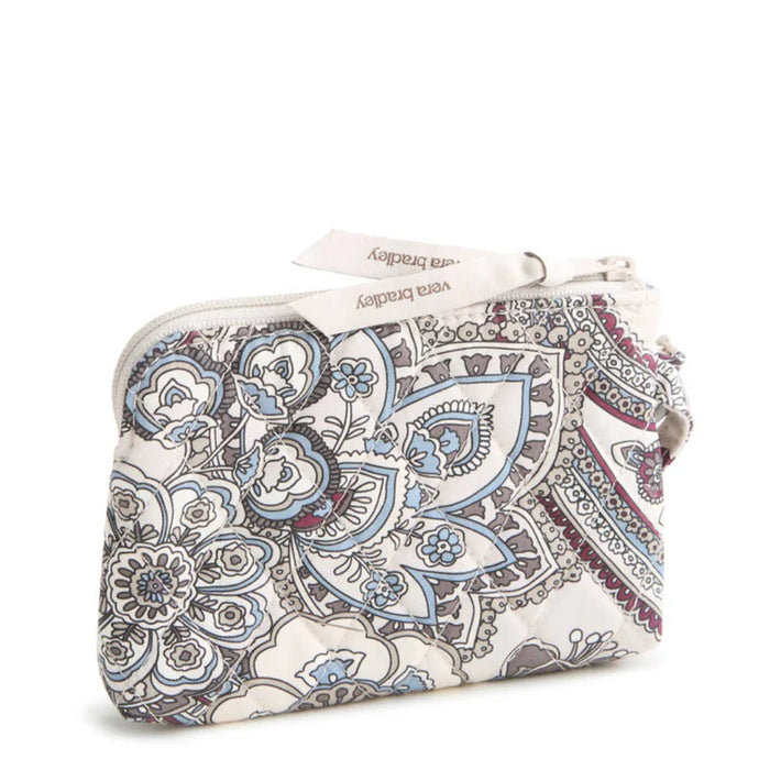 Vera Bradley Clip & Zip Wristlet in Neutral Rhapsody pattern with compact zippered design and convenient clip.