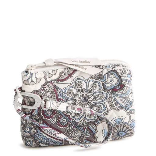 Vera Bradley Clip & Zip Wristlet in Neutral Rhapsody pattern with compact zippered design and convenient clip.
