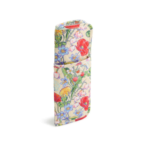Floral patterned zipper case featuring vibrant colors and intricate designs, ideal for storing small items or accessories.