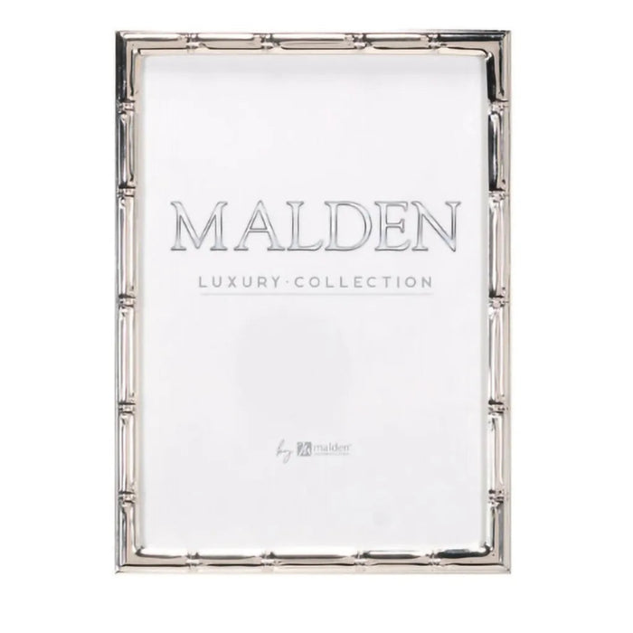 Malden Bamboo silver metal 5x7 photo frame for displaying cherished memories.