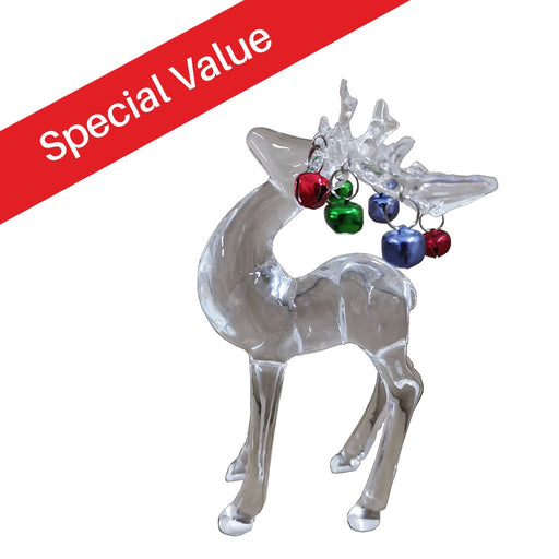 5.5" Acrylic Jingle Bell Reindeer - 5.5" Acrylic Jingle Bell Reindeer