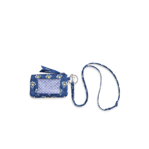 A blue purse featuring a vibrant floral print, showcasing a stylish and colorful design.