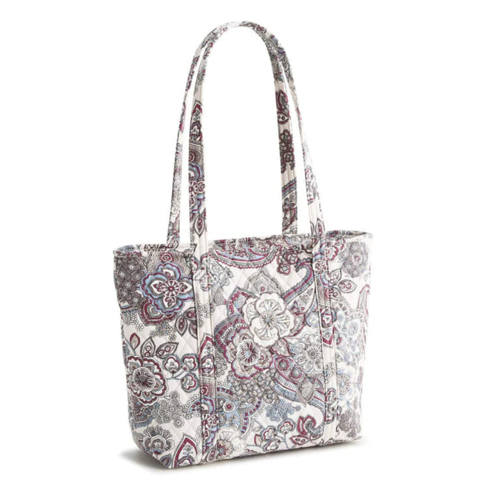 Vera Bradley Small Original Vera Tote in Neutral Rhapsody print featuring quilted cotton fabric, secure zip-top closure, multiple interior and exterior pockets, and comfortable shoulder straps, ideal for everyday organization, shopping, work, and travel.