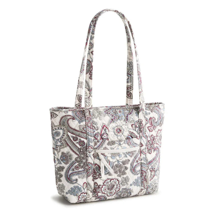 Vera Bradley Small Original Vera Tote in Neutral Rhapsody print featuring quilted cotton fabric, secure zip-top closure, multiple interior and exterior pockets, and comfortable shoulder straps, ideal for everyday organization, shopping, work, and travel.