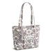 Vera Bradley Small Original Vera Tote in Neutral Rhapsody print featuring quilted cotton fabric, secure zip-top closure, multiple interior and exterior pockets, and comfortable shoulder straps, ideal for everyday organization, shopping, work, and travel.