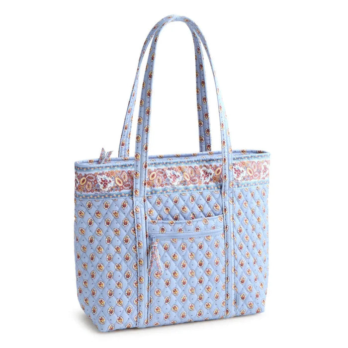 Vera Bradley Original Vera Tote in Blue Leaf botanical pattern