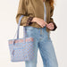 Vera Bradley Small Original Vera Tote in Blue Leaf botanical pattern
