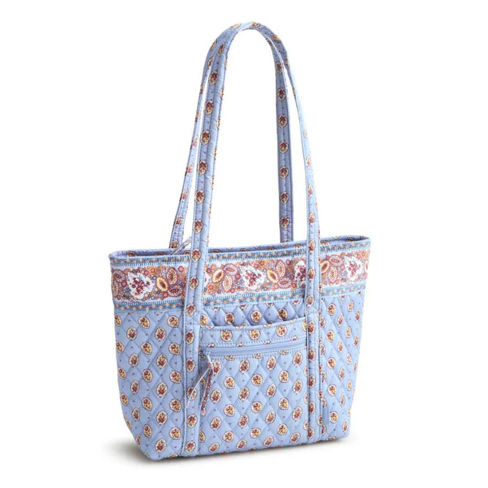 Vera Bradley Small Original Vera Tote in Blue Leaf botanical pattern