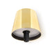 Gold and black wall sconce on a white background