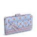 Vera Bradley Turnlock Wallet in Blue Leaf botanical pattern