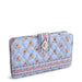 Vera Bradley Turnlock Wallet in Blue Leaf botanical pattern