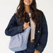 Vera Bradley Amanda Shoulder Bag in Blue Leaf pattern with a spacious design and comfortable shoulder strap.
