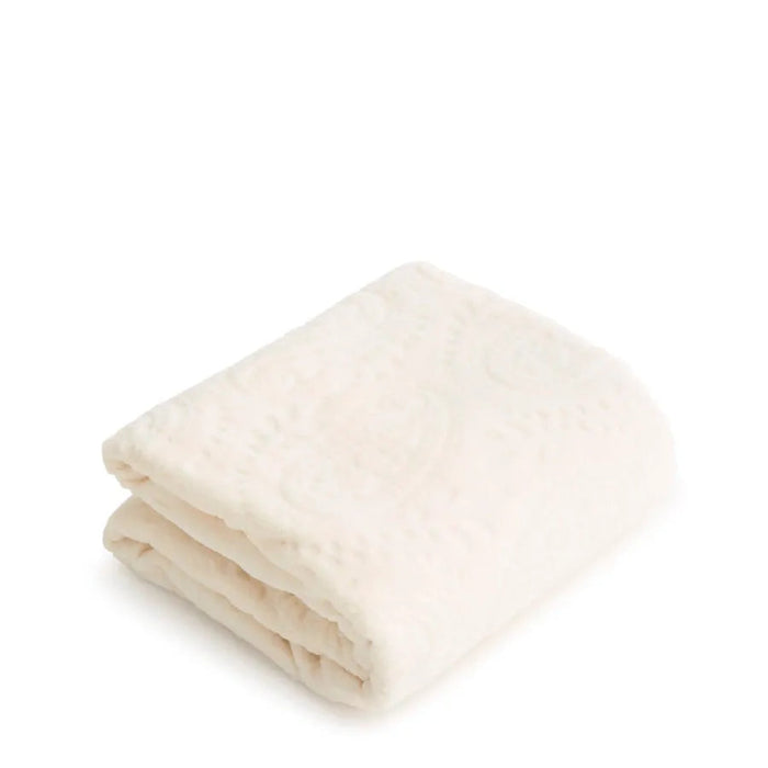 Vera Bradley Plush Throw Blanket in Antique White with a soft, cozy texture and versatile neutral design.