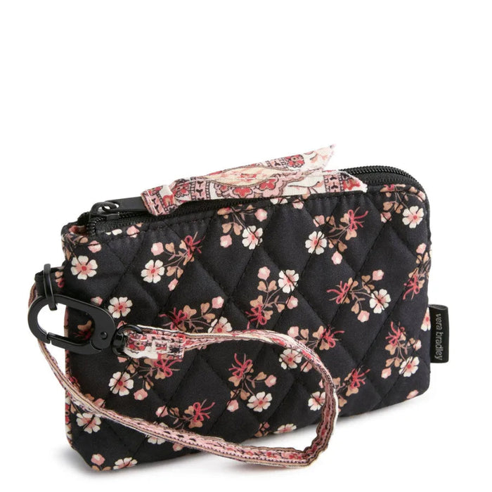 Vera Bradley Clip & Zip Wristlet in Melissa Ditsy floral pattern with a zip closure and convenient wristlet strap.