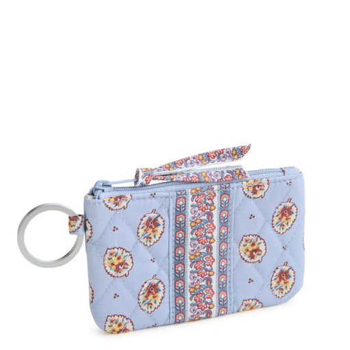 Vera Bradley Zip ID Case in Blue Leaf floral pattern with a secure zip closure and convenient ID window.