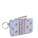 Vera Bradley Zip ID Case in Blue Leaf floral pattern with a secure zip closure and convenient ID window.