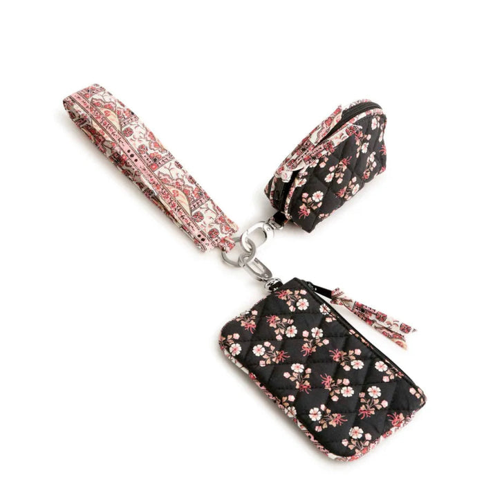 Vera Bradley Dual Pouch Wide Wristlet in Melissa Ditsy floral pattern with two pouches and a convenient wristlet strap.