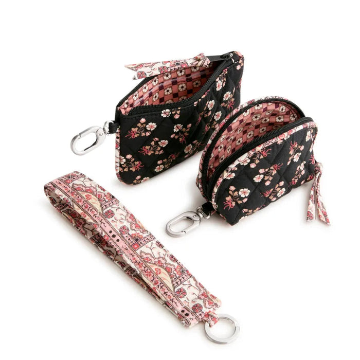 Vera Bradley Dual Pouch Wide Wristlet in Melissa Ditsy floral pattern with two pouches and a convenient wristlet strap.