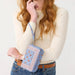 Vera Bradley Carlow All in One Crossbody in Blue Leaf floral pattern with a compact design for everyday carrying.