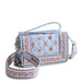 Vera Bradley Carlow All in One Crossbody in Blue Leaf floral pattern with a compact design for everyday carrying.