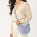 Vera Bradley Clara Convertible Shoulder Bag in Blue Leaf floral pattern with a versatile design for everyday carrying.