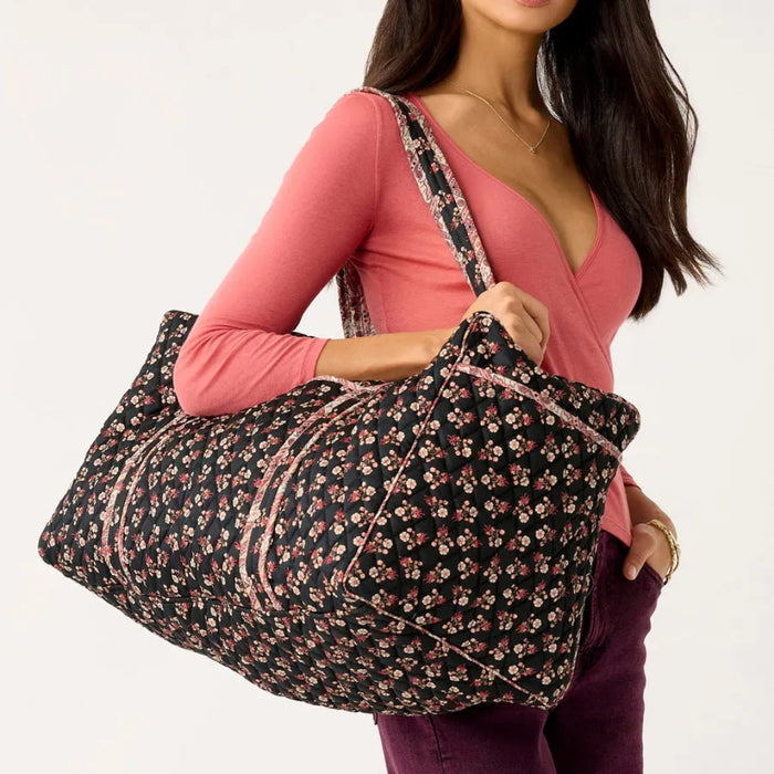 Vera Bradley Large Original Duffel in Melissa Ditsy floral pattern with a spacious design for travel and weekend trips.