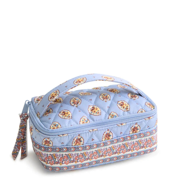 Vera Bradley Jewelry Case in Blue Leaf floral pattern designed to organize and store jewelry for travel or everyday use.