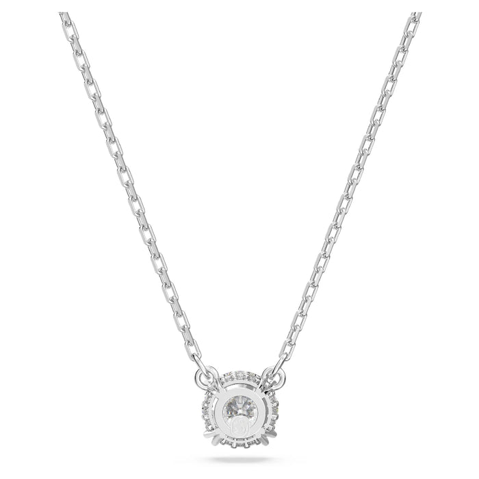 A diamond pendant elegantly suspended on a chain, reflecting light and adding sophistication to any outfit.