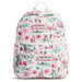 Vera Bradley Bancroft Backpack featuring the festive Holiday Ever After pattern.