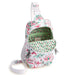 Holiday Ever After Lorman Sling Backpack featuring a festive seasonal pattern and compact design.