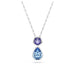 A blue and purple pendant featuring a tear-shaped stone, elegantly designed for a striking appearance.