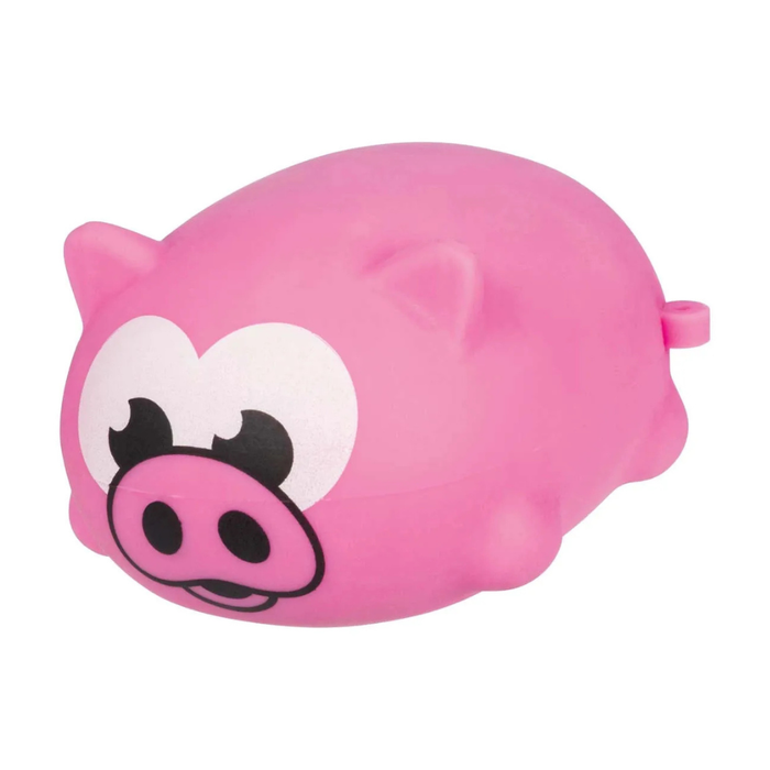 Pink pig-shaped object on a white background