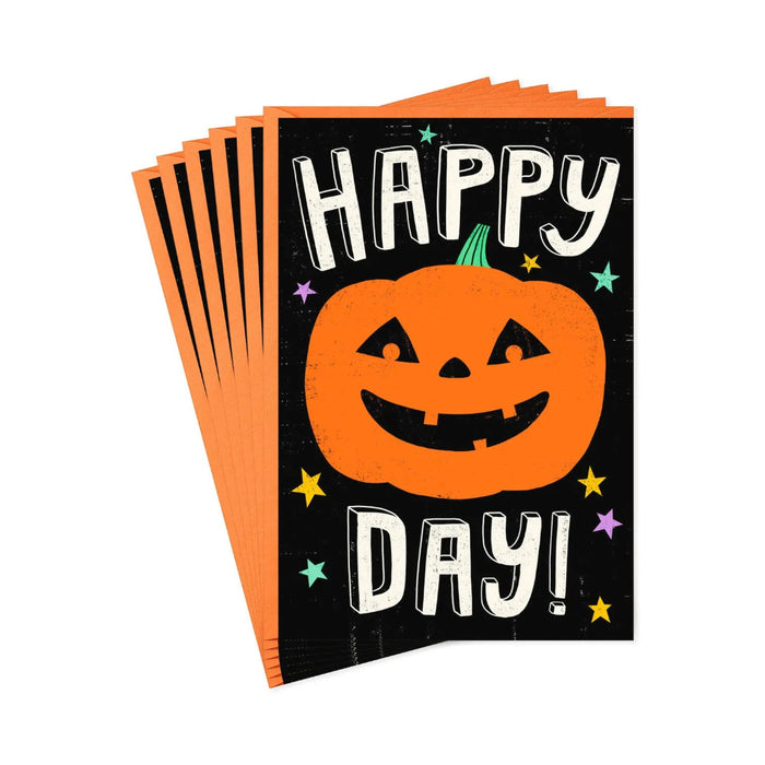 Hallmark Halloween greeting card with weathered chalk lettering and festive pumpkin design
