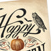 Hallmark vintage Halloween greeting cards pack with pumpkin, bats, owl, ornate black lettering, and parchment-style artwork, including six cards and envelopes.