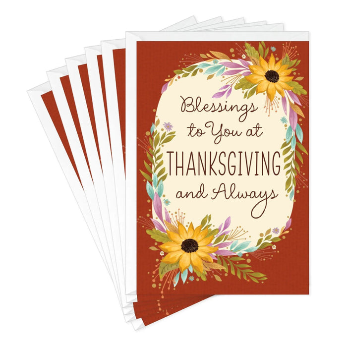 Thanksgiving cards with autumn leaves and matching envelopes
