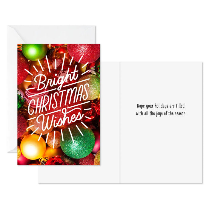 Hallmark Bright and Colorful Wishes Christmas cards pack of 6 featuring a cheerful and festive holiday design