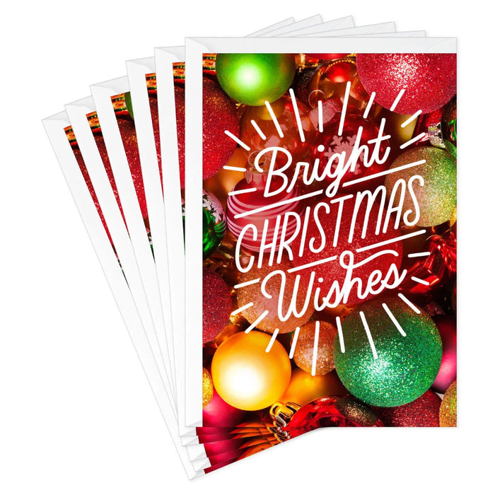 Hallmark Bright and Colorful Wishes Christmas cards pack of 6 featuring a cheerful and festive holiday design