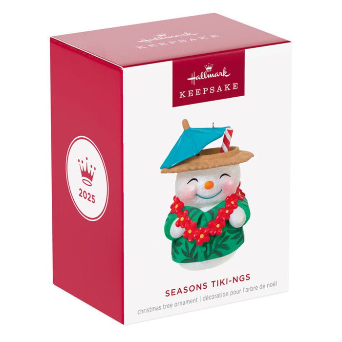 Hallmark Keepsake Christmas ornament packaging with a snowman character on a white background